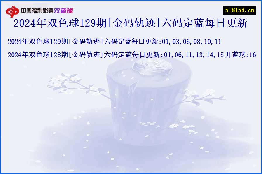 2024年双色球129期[金码轨迹]六码定蓝每日更新