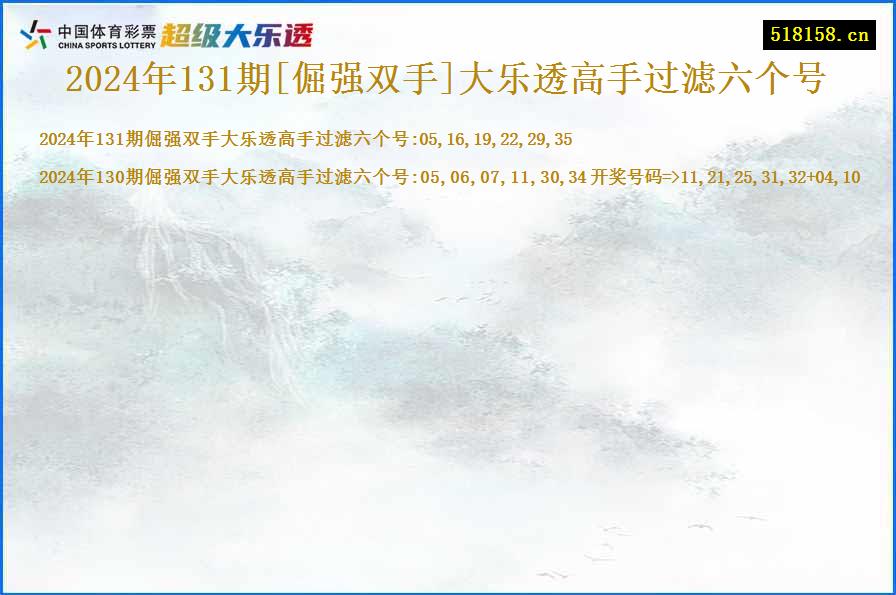 2024年131期[倔强双手]大乐透高手过滤六个号