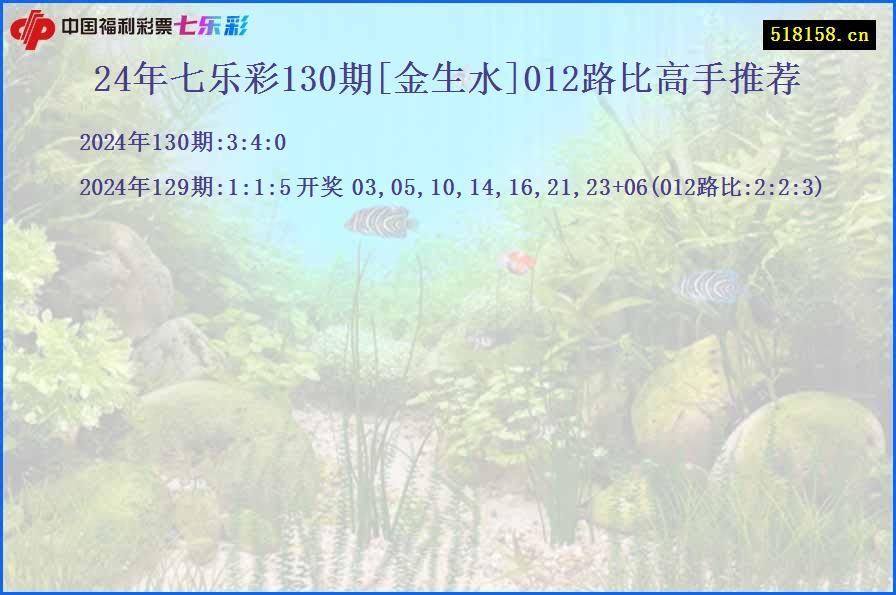 24年七乐彩130期[金生水]012路比高手推荐