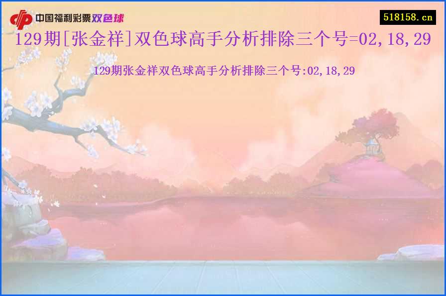 129期[张金祥]双色球高手分析排除三个号=02,18,29