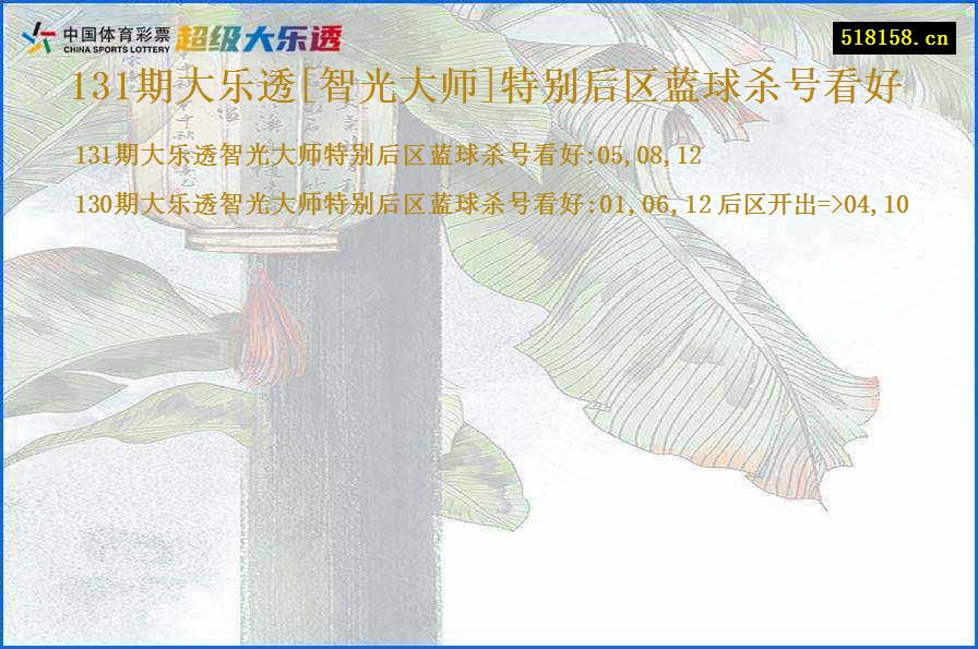 131期大乐透[智光大师]特别后区蓝球杀号看好