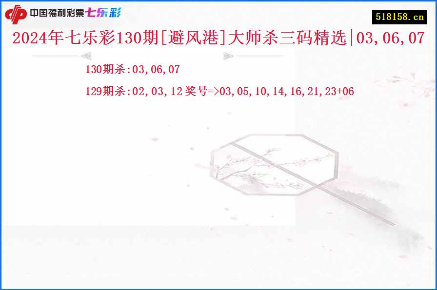 2024年七乐彩130期[避风港]大师杀三码精选|03,06,07