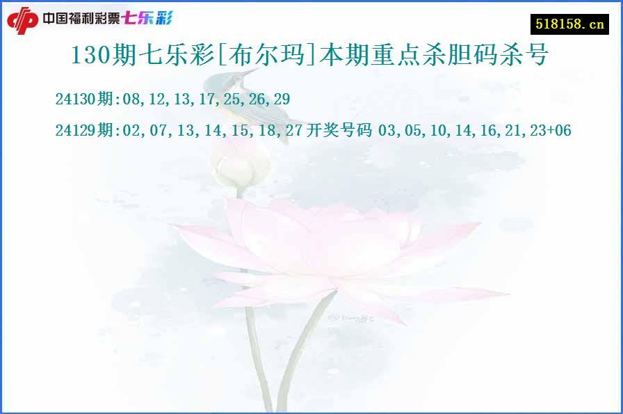 130期七乐彩[布尔玛]本期重点杀胆码杀号