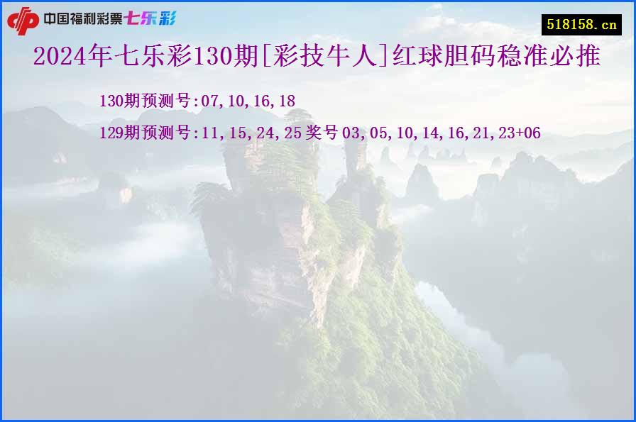 2024年七乐彩130期[彩技牛人]红球胆码稳准必推