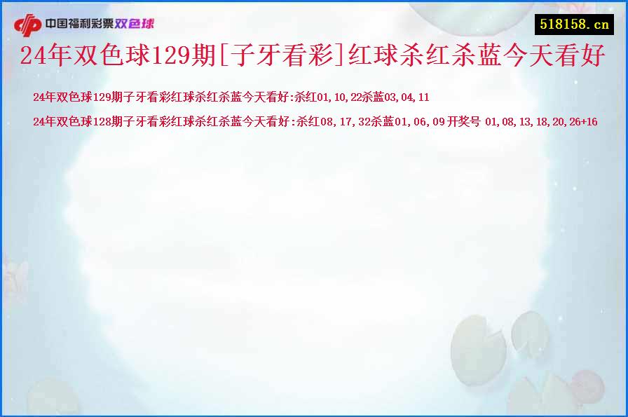 24年双色球129期[子牙看彩]红球杀红杀蓝今天看好