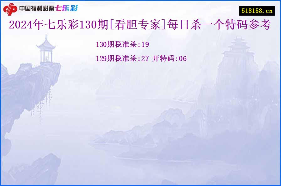 2024年七乐彩130期[看胆专家]每日杀一个特码参考