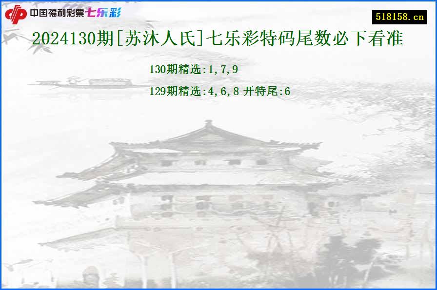 2024130期[苏沐人氏]七乐彩特码尾数必下看准