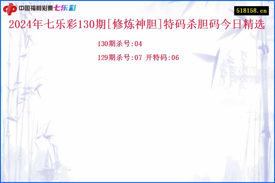 2024年七乐彩130期[修炼神胆]特码杀胆码今日精选