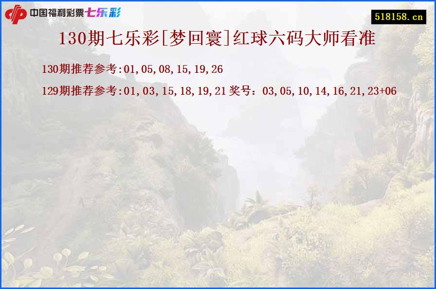 130期七乐彩[梦回寰]红球六码大师看准