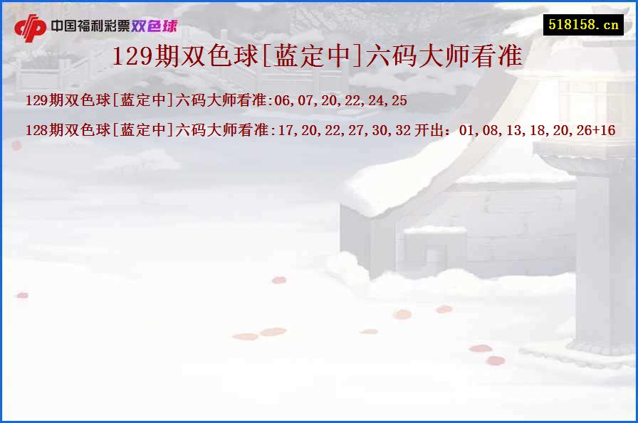 129期双色球[蓝定中]六码大师看准