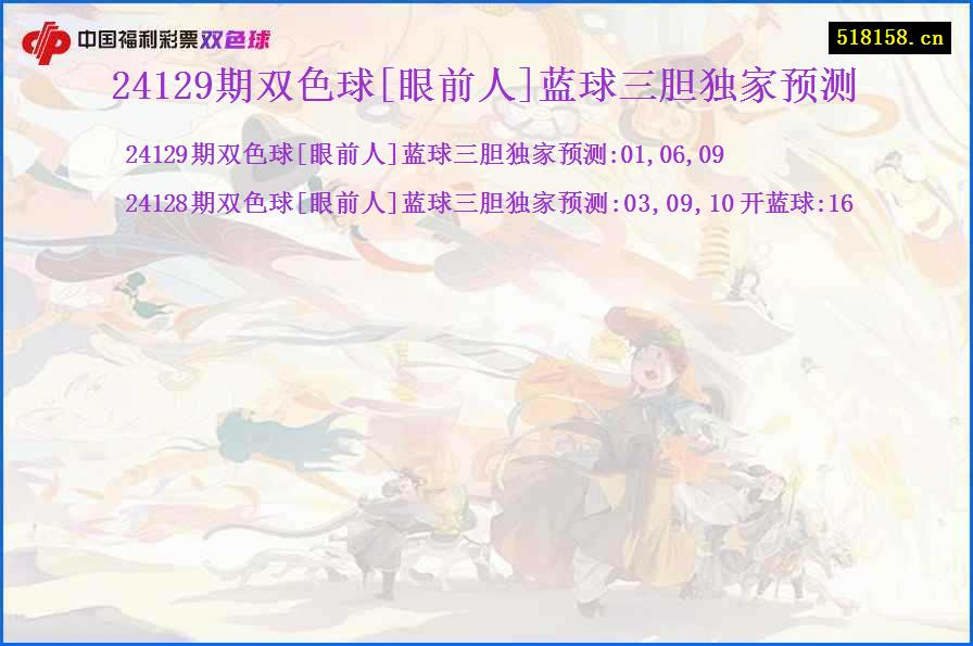 24129期双色球[眼前人]蓝球三胆独家预测