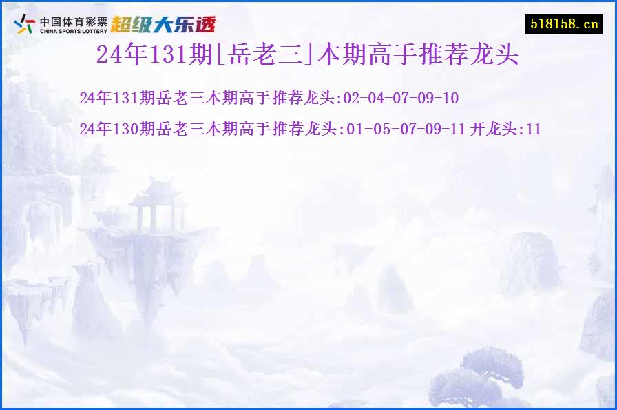 24年131期[岳老三]本期高手推荐龙头