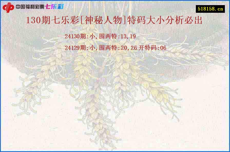 130期七乐彩[神秘人物]特码大小分析必出