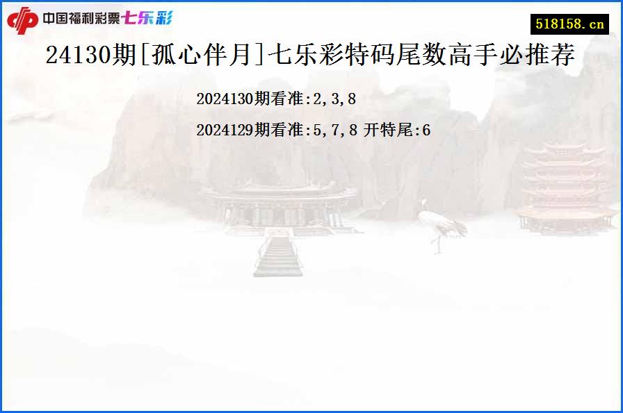 24130期[孤心伴月]七乐彩特码尾数高手必推荐