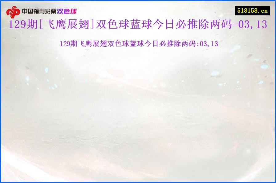 129期[飞鹰展翅]双色球蓝球今日必推除两码=03,13