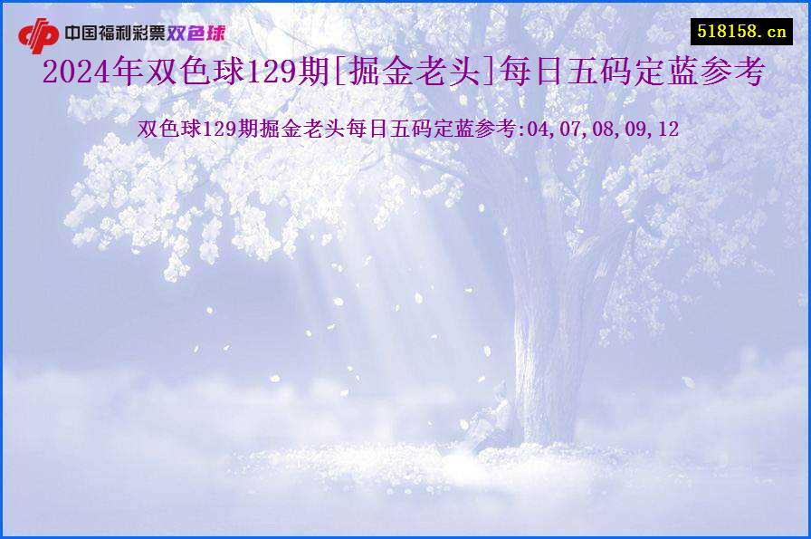 2024年双色球129期[掘金老头]每日五码定蓝参考