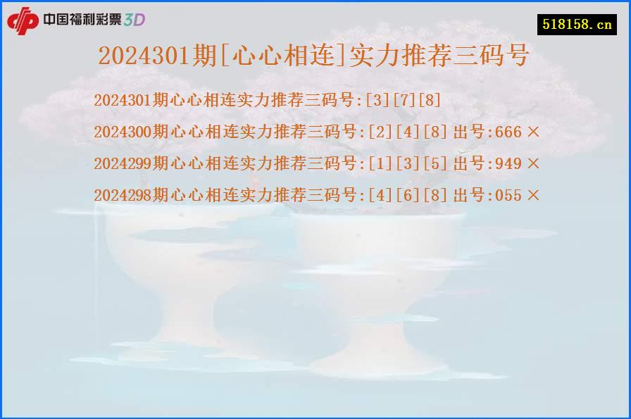 2024301期[心心相连]实力推荐三码号