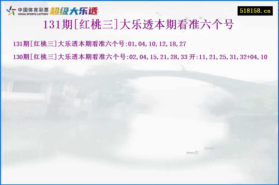 131期[红桃三]大乐透本期看准六个号