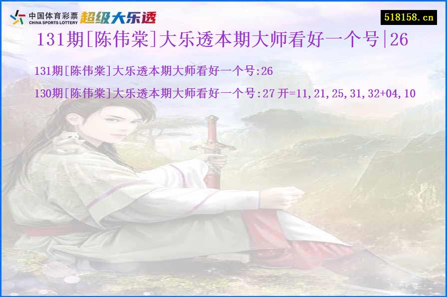 131期[陈伟棠]大乐透本期大师看好一个号|26