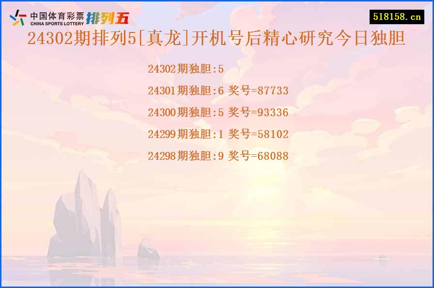 24302期排列5[真龙]开机号后精心研究今日独胆