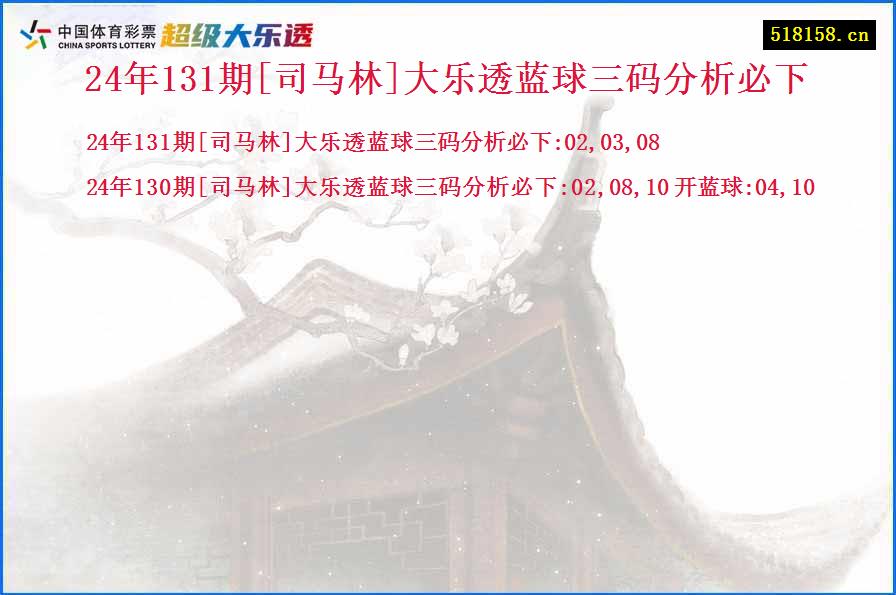 24年131期[司马林]大乐透蓝球三码分析必下