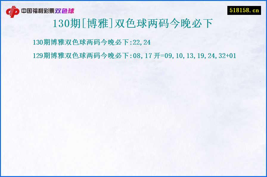 130期[博雅]双色球两码今晚必下