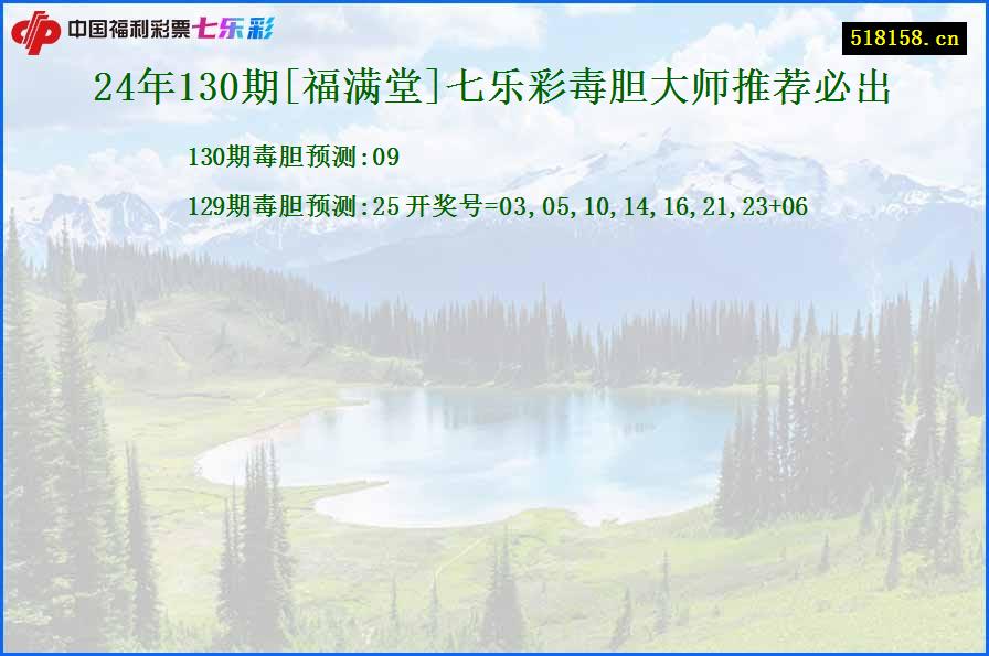 24年130期[福满堂]七乐彩毒胆大师推荐必出