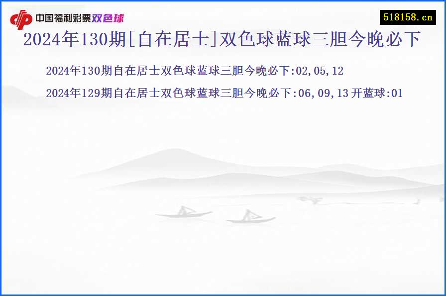 2024年130期[自在居士]双色球蓝球三胆今晚必下