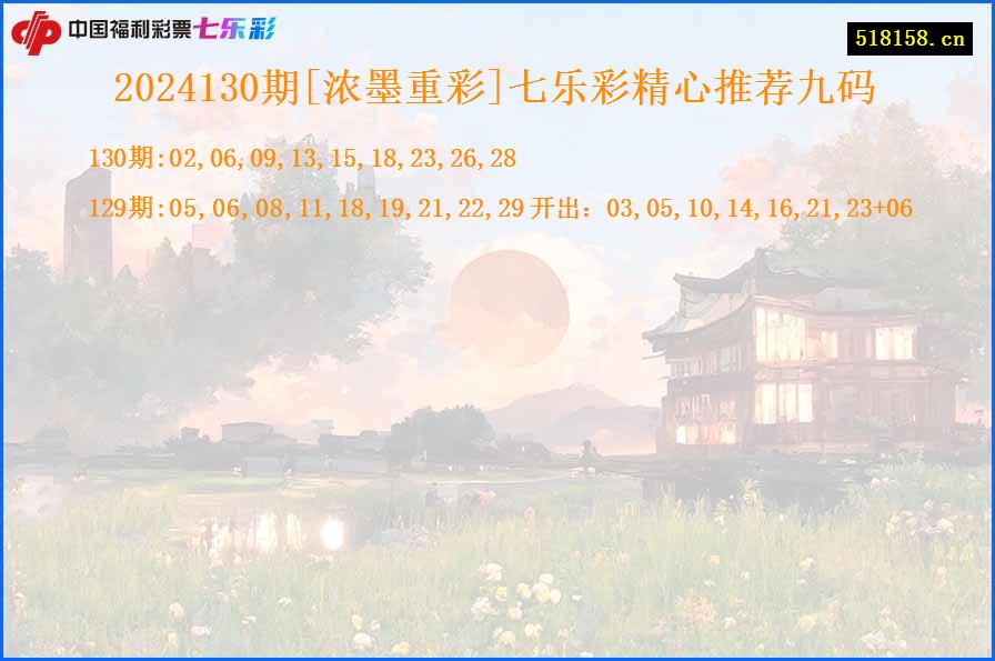 2024130期[浓墨重彩]七乐彩精心推荐九码