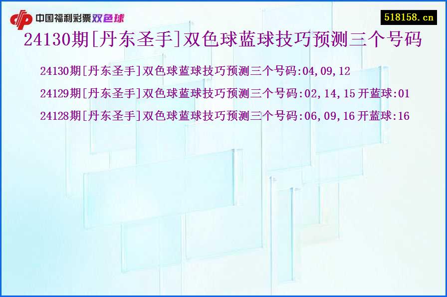 24130期[丹东圣手]双色球蓝球技巧预测三个号码