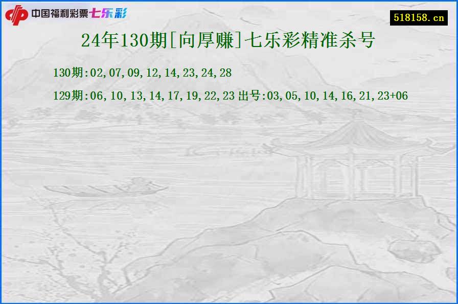 24年130期[向厚赚]七乐彩精准杀号
