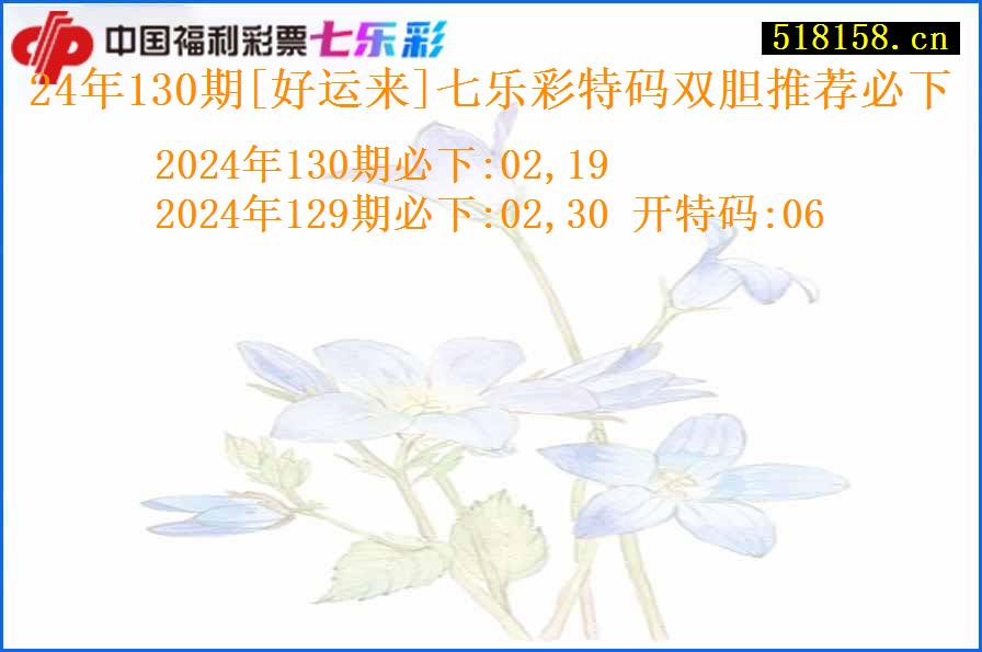 24年130期[好运来]七乐彩特码双胆推荐必下