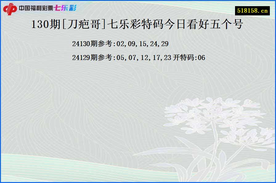 130期[刀疤哥]七乐彩特码今日看好五个号