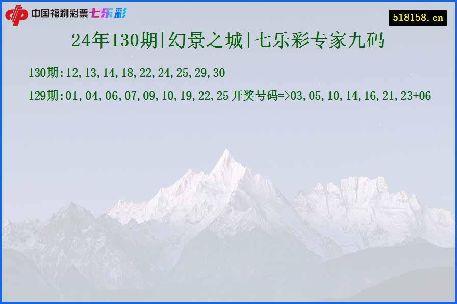 24年130期[幻景之城]七乐彩专家九码