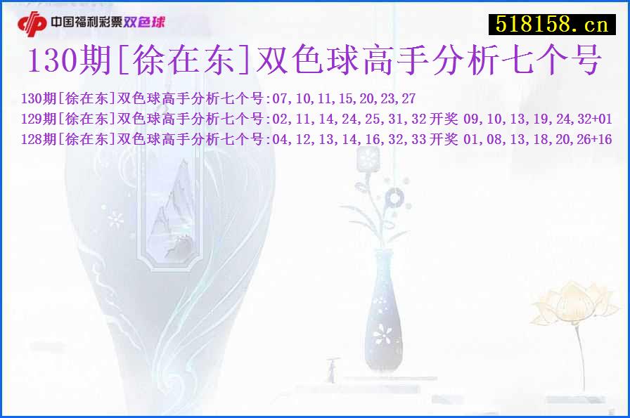 130期[徐在东]双色球高手分析七个号