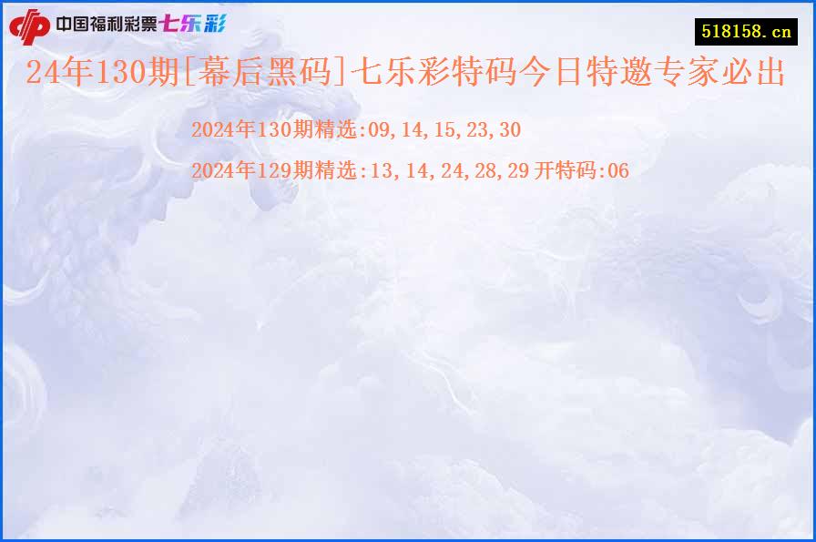 24年130期[幕后黑码]七乐彩特码今日特邀专家必出