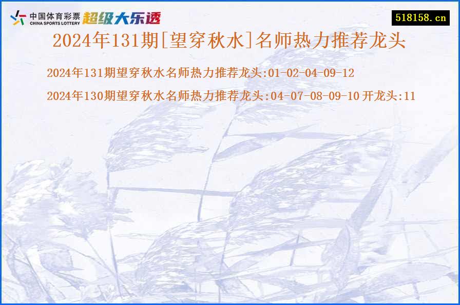 2024年131期[望穿秋水]名师热力推荐龙头