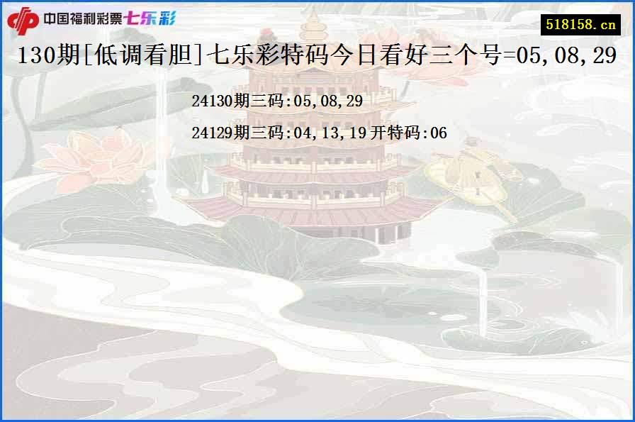 130期[低调看胆]七乐彩特码今日看好三个号=05,08,29