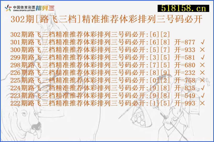 302期[路飞三档]精准推荐体彩排列三号码必开