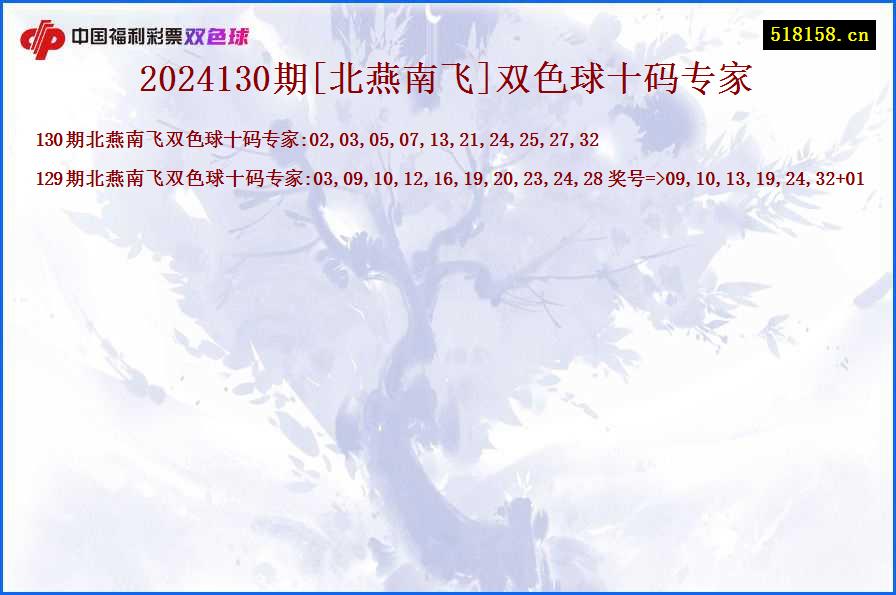 2024130期[北燕南飞]双色球十码专家