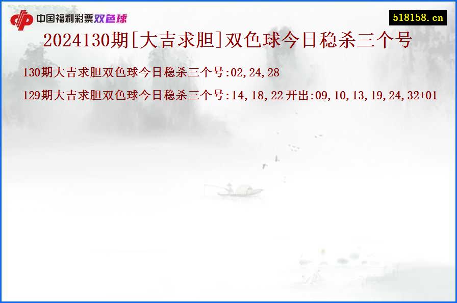 2024130期[大吉求胆]双色球今日稳杀三个号