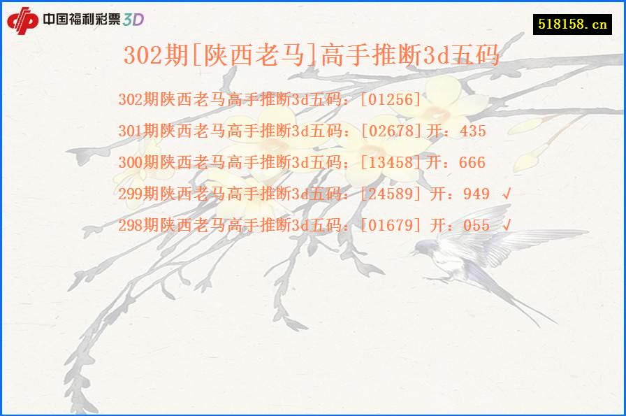 302期[陕西老马]高手推断3d五码