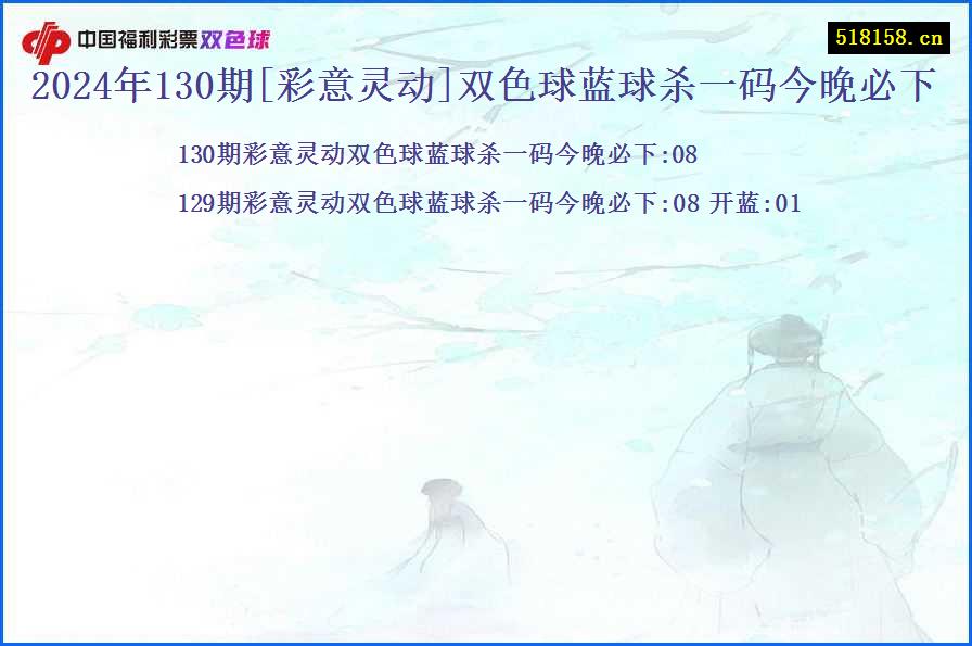 2024年130期[彩意灵动]双色球蓝球杀一码今晚必下