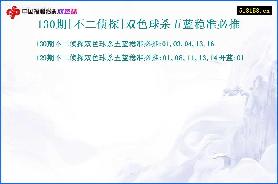 130期[不二侦探]双色球杀五蓝稳准必推