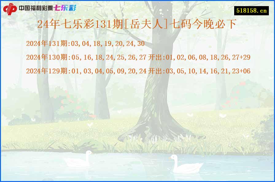 24年七乐彩131期[岳夫人]七码今晚必下
