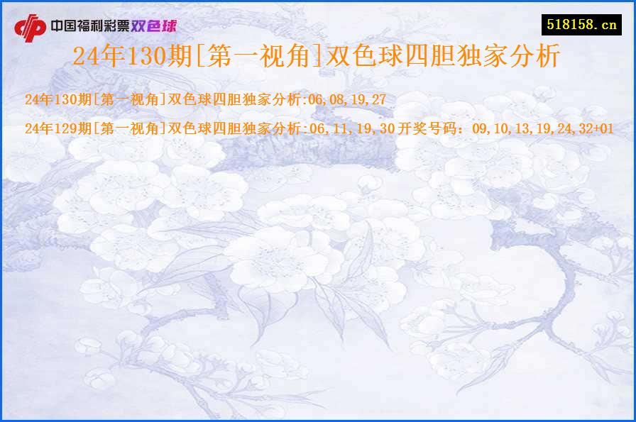 24年130期[第一视角]双色球四胆独家分析