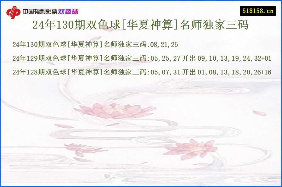 24年130期双色球[华夏神算]名师独家三码