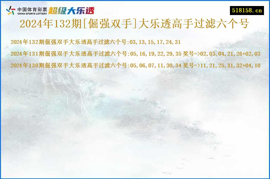 2024年132期[倔强双手]大乐透高手过滤六个号