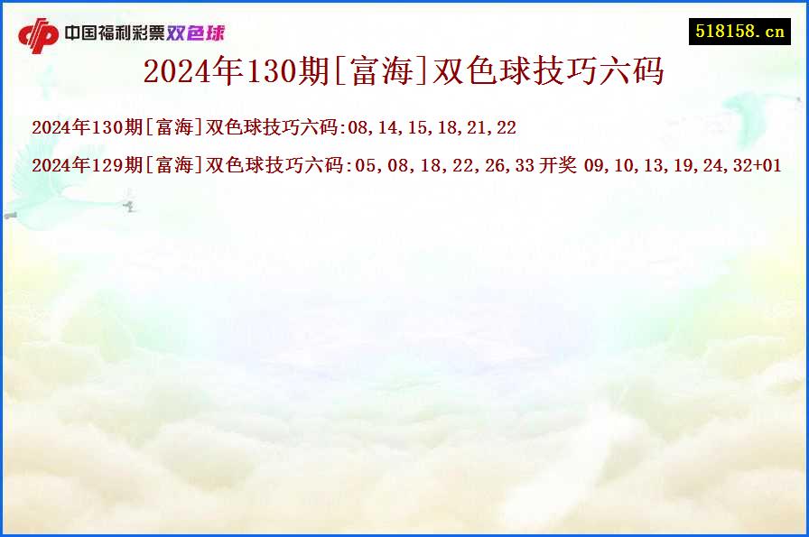 2024年130期[富海]双色球技巧六码