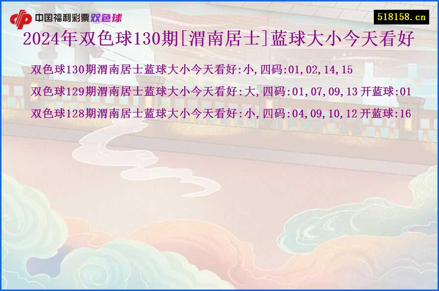 2024年双色球130期[渭南居士]蓝球大小今天看好